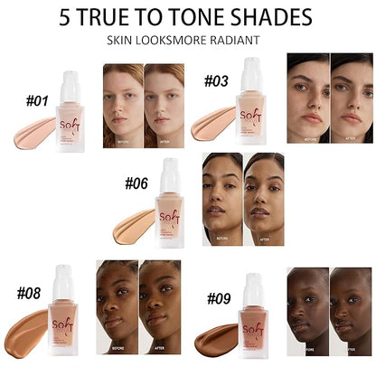 Soft Focus Deep Liquid Concealer Foundation, Hydrating Hig