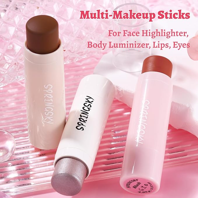 3Pcs Multi-Use Face Makeup Sticks Sets, Blendable Cream