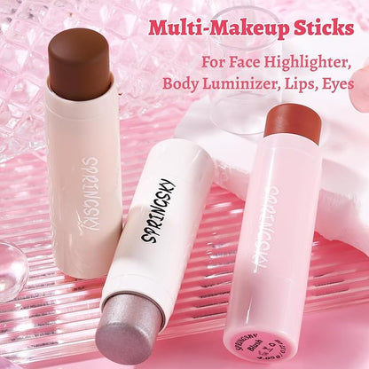 3Pcs Multi-Use Face Makeup Sticks Sets, Blendable Cream