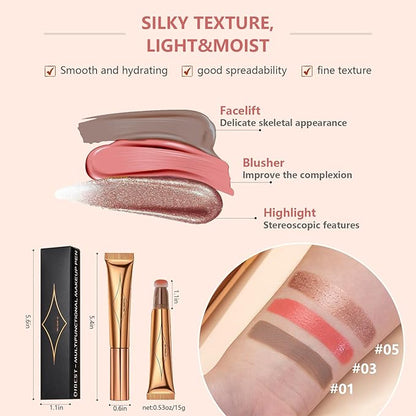 Liquid Contour Beauty Wand Set,Blush Liquid Contour Stick