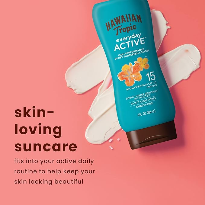 Hawaiian Tropic and Banana Boat Sunscreen Bundle with SPF 15 Lotion and SPF 50 Lip Balm Twin Pack