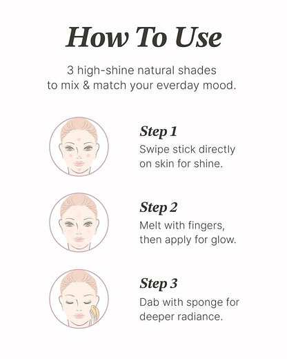 Glint Stick Highlighter (Dewy Moon, 0.24oz) - Multi-Use 0.24oz