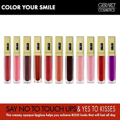 Gerard Cosmetics Color Your Smile Lip Gloss Wild Orchid | Super Pigmented Purple Lip Gloss with LED Light and Mirror | Shiny Finish | Hydrating Liquid Lip Color | Cruelty Free and Made in USA