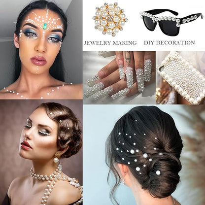 1250 Pcs Self Adhesive Rhinestones Pearl for Makeup DIY Decorations