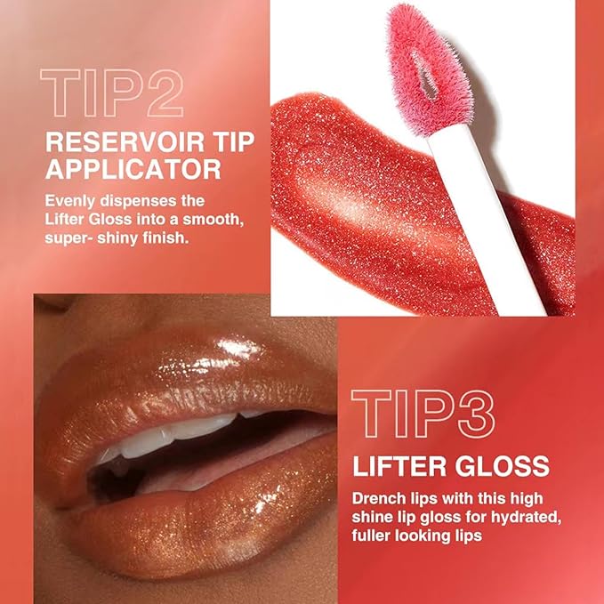 Rose Red Lip Gloss Lip Plumper Gloss Tinted Glitter Lipgloss Lip Oil Teens Moisturizing Lipstick Lip Balm High Shine And Vegan Plumping Lip Gloss For Women Girls Long-Lasting Dry Lip Care (08)
