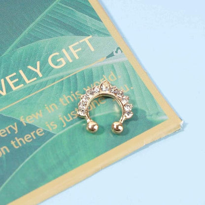 Boho Crystal Ear Cuff Earrings Gold