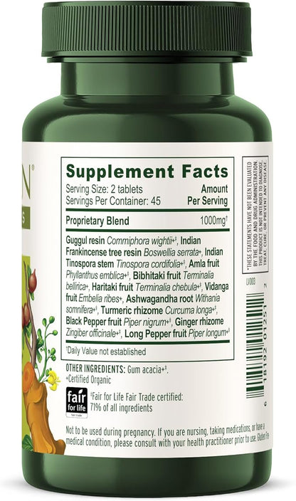 Banyan Botanicals Joint Support – Organic Joint Supplement with Turmeric, Amla & Guggulu Resin – for Healthy Joints & Comfortable Movement* – 90 Tablets – Non-GMO, Sustainably Sourced, Vegan