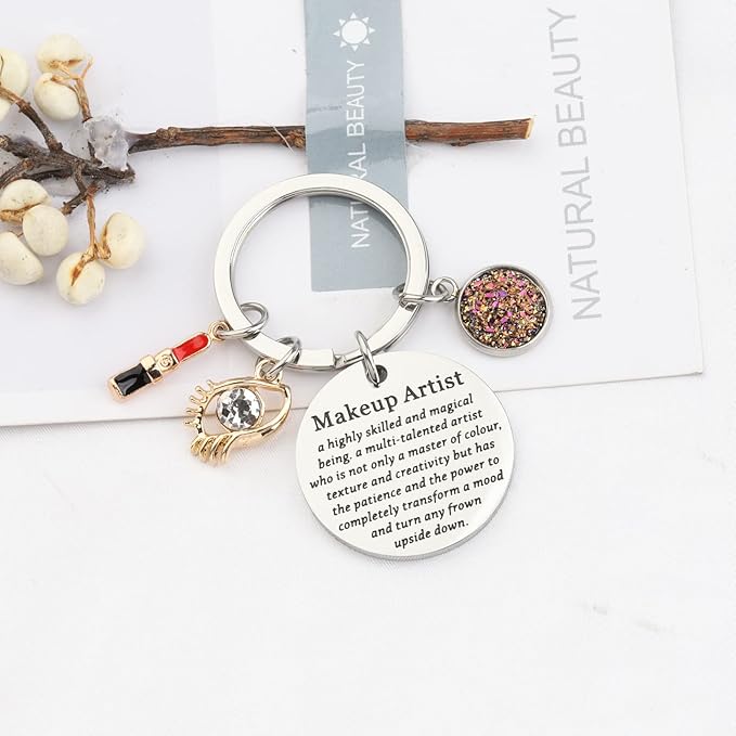 Makeup Artist Keychain Esthetician Gift Beauty Salon Jewelry