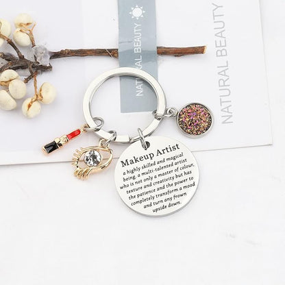 Makeup Artist Keychain Esthetician Gift Beauty Salon Jewelry
