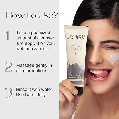 Nourish Mantra Eyebrow Growth Serum 10 ml and Ratrani Moroccan Lava Face Wash 100 ml