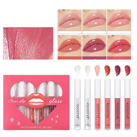 Hydrating Lip Gloss Set 6 Colors Moisturizing Glossy Hydrating