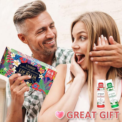 64 Pack Lip Balm, Natural Lip