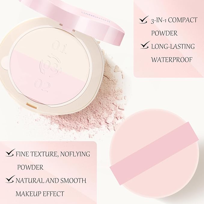 Pink Setting Powder, 3 in 1 Blush Palette