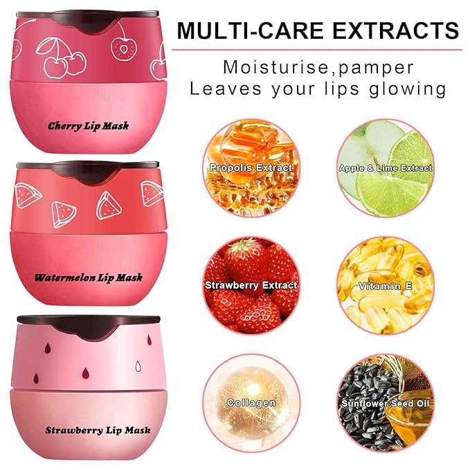 3Pcs Lip Balm Honey Pot Lines