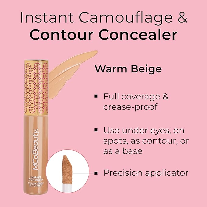 MCoBeauty Instant Concealer Camouflage & Contour, Warm Beige,