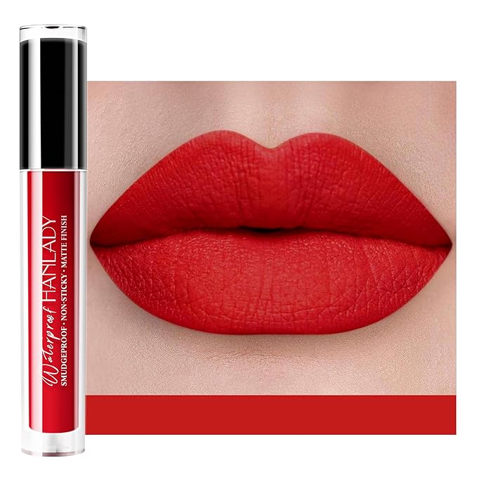 Bright Red Lipstick Matte, Ruby Red Liquid Lipstick Bright