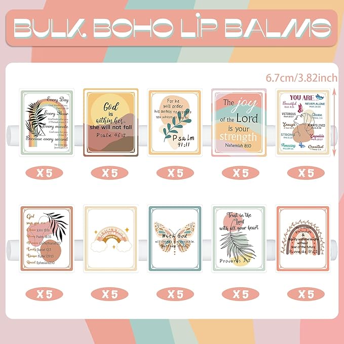 50 Pack Lip Balm Religious Styles