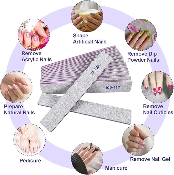 Nail Files (12 Pack), 100/180