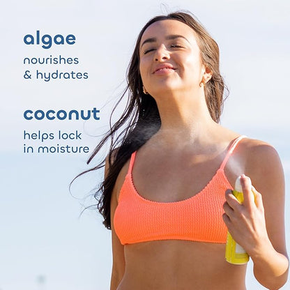 Seaweed Bath Co. Clear Moisture Mineral SPF 30 Broad Spectrum Sunscreen Spray, 6 Ounce (Pack of 2), Sustainably Harvested Seaweed, Algae, Coconut