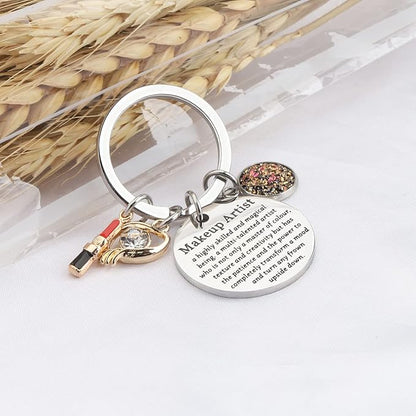 Makeup Artist Keychain Esthetician Gift Beauty Salon Jewelry