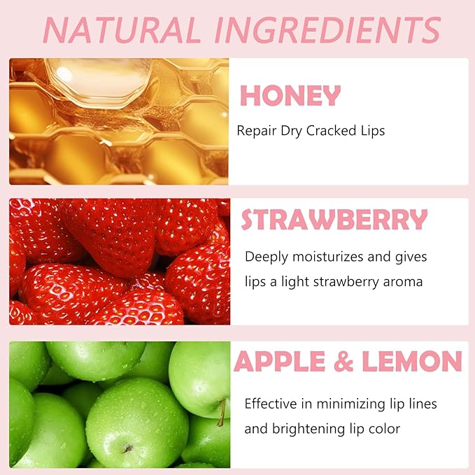 Bee Lip Balm Honey Pot, Strawberry