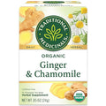 Traditional Medicinals Organic Ginger & Chamomile Herbal Tea, Relieves Occasional Indigestion or Nausea, (Pack of 1) - 16 Tea Bags