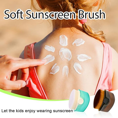 Yoseng Sunscreen Applicator for Kids,2 Pc Baby Sunscreen Applicator Set with Protective Caps,Sunscreen Brush for Face Kabuki Brush for Liquid Foundation Powder Cream Contour Buffing Stippling Blending