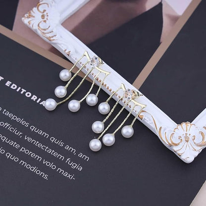 Vintage Crystal Pearl Drop Earrings Long