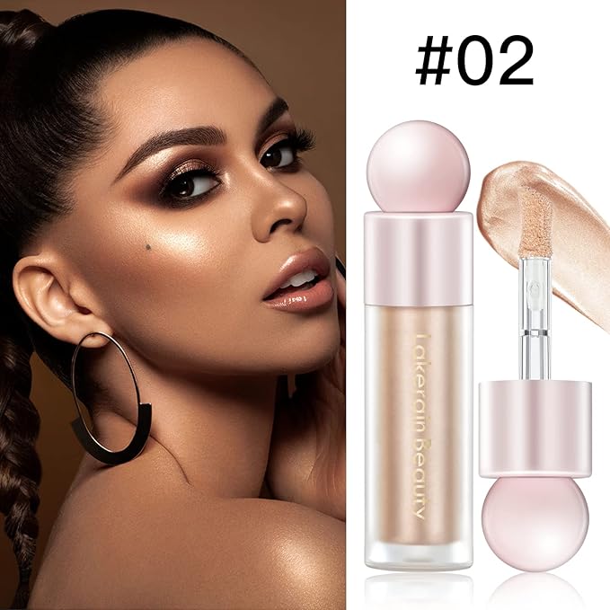 Liquid Highlighter Makeup, Natural Silky Shimmer Finish Face 1 Pack