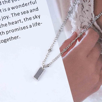 Vintage Square Pendant Necklace Polish Square