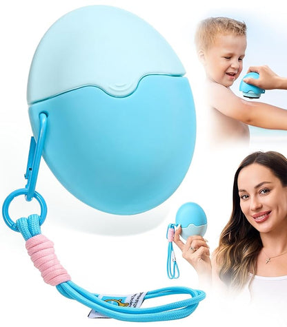 Sunscreen Applicator for Kids, Adults & Families - BPA Free & Refillable, Travel & Ourdoor Sunblock Buddy Brush Set with Protective Caps, Sun Lotion Applicator Sun Cream Brush