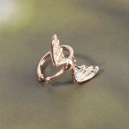 Gothic Bat Cuff Earrings Gold Bat