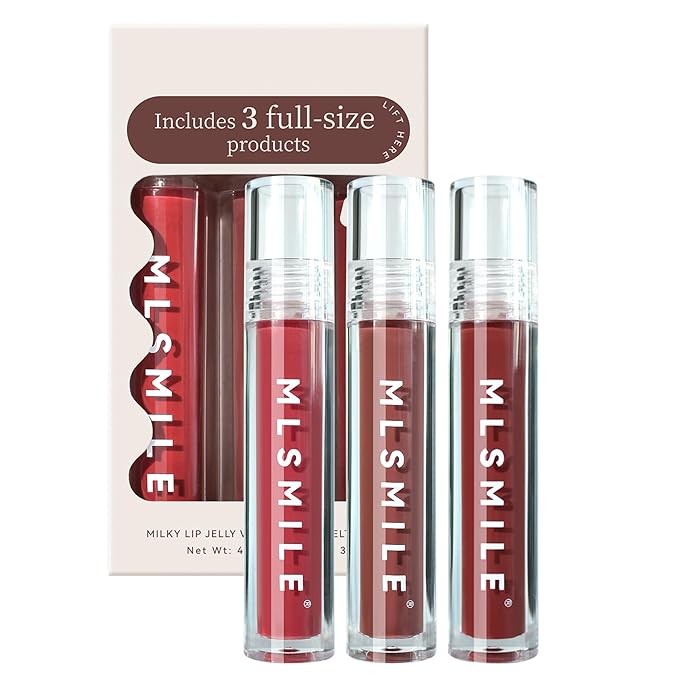 3Pcs Lip Gloss Collection Makeup Set, Shimmery Smooth Gloss
