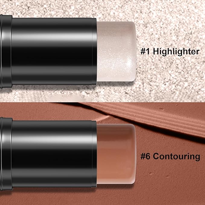 2Pcs Cream Contour Stick Makeup Kit, Cream Highlighter