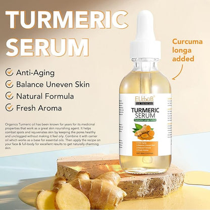 Turmeric Serum for Face Dark Spots, Face Skin Reduces Hyperpigmentation, Age Spots, Sun Spot, Improve Skin Tone 2Pack