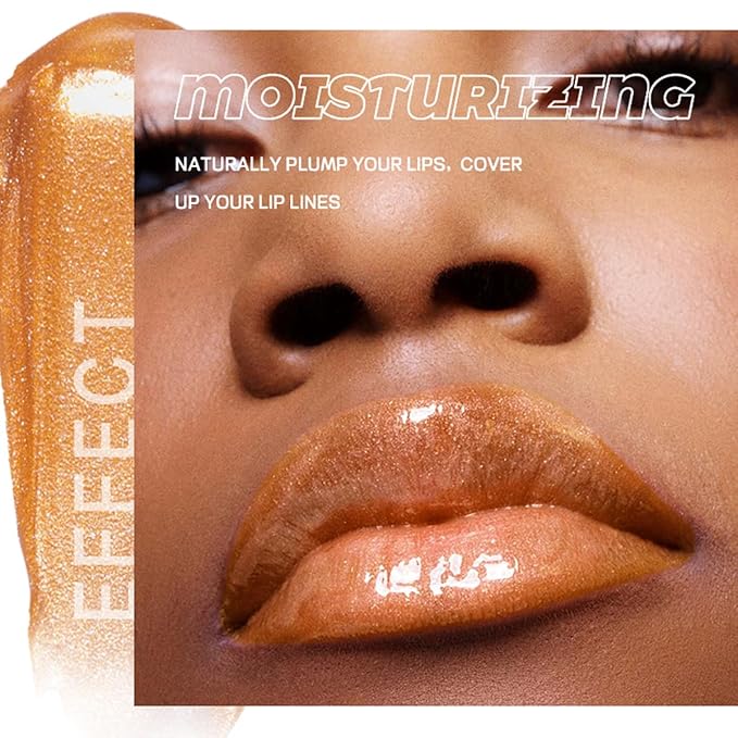 AKARY Shimmery Glitter Lip Gloss, Tinted Hydrating Waterproof Long Lasting Liquid Lipstick for Lip Plumper Makeup with Jojoba Seed OilRosa, Sparkle Lipstick Moisturizing High Shine Lip Glow Stain, 04