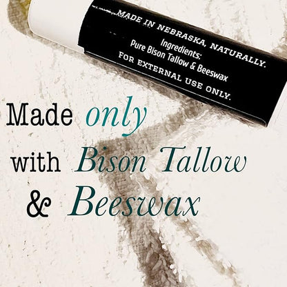 Pure Bison Tallow Lip Balm, Unscented, Lips