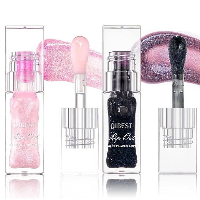 Magic Color Changing Lip Oil, Cosmetics Color Changing Lip Oil, Warm Change Hydrating Lip Gloss, Long Lasting Shimmery Lip Glow Oil, Moisturizing Non-sticky Fresh Texture Lip Oil (Set I, 2)
