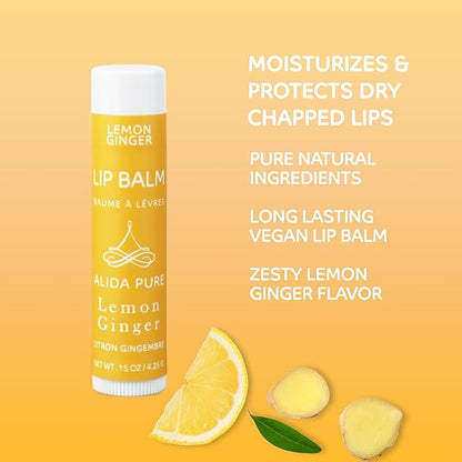 Lemon Ginger Lip Balm Collection, Vegan Lips,