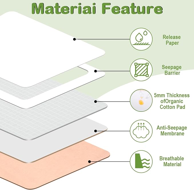 Geiserailie 20 Pcs Large Castor Oil Pack Wrap Kit Disposable Castor Oil Patches Large Self Adhesive Pads for Neck Belly Waist Stomach Knee Back Arm, Portable, Anti Massage Oil Leak, No Wash