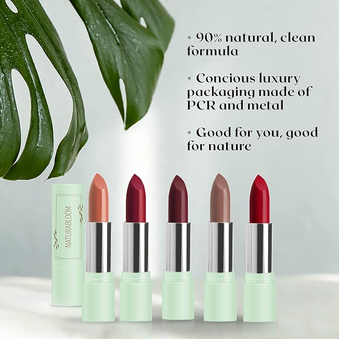 Vegan Lipstick (Plum) - Sensational One-Stroke Long Lasting Lipstick from Natural Oils & Butters Full-Coverage Lip Color with Shea Butter & Coconut Extact - Premium Hydrating Lipsticks