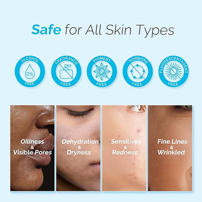 ZealSea Hyaluronic Acid Serum for Face 2 x 30ml, Facial Serum 2% Pure Hyaluronic Acid with Vitamin B5, Anti-Aging Skin Care Day & Night Hydrating Serum for Sensitive Skin and Dry Skin