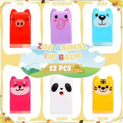 12 Pcs Farm Animals Birthday Lip