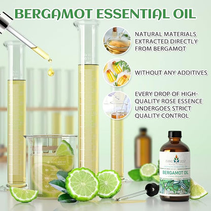 EVOKE OCCU Bergamot Essential Oil for Diffuser Skin Relaxation & DIY Wool Dryer Balls - 4 FL Oz