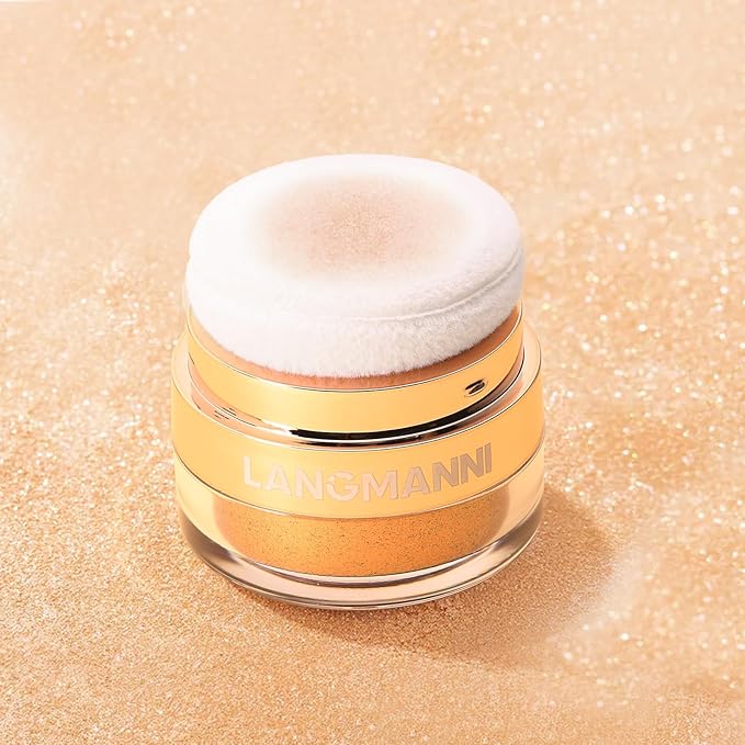Glitter Body Highlighter Powder Body Shimmer Sparkle Face sponge head（Purple）