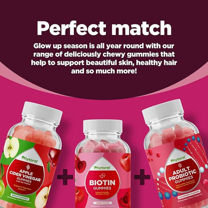 Hydrolyzed Collagen Peptides for Women with Biotin - Hair, Skin and Nails Vitamins for Elasticity, Vitality & Hydration Gummies - Naturally Sourced Biotin and Collagen for Women - 90 Count