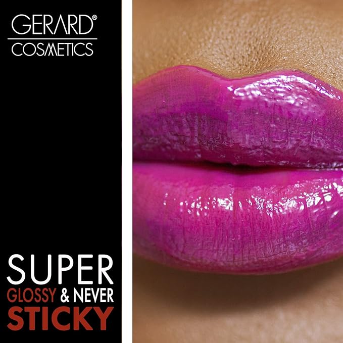 Gerard Cosmetics Supreme Lip Creme Electric Rose | Highly Pigmented, Fully Opaque, Hot Pink Lip Gloss | Nourishing, Hydrating, Liquid Lipstick for Full Coverage Lip Color