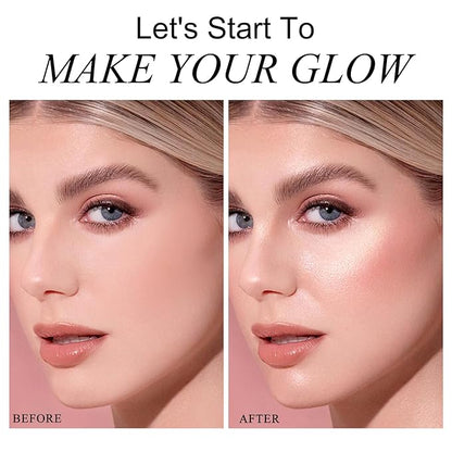 KYDA Face Highlighter Palette, High Glossy Face Illuminator Makeup-SUN GLOW