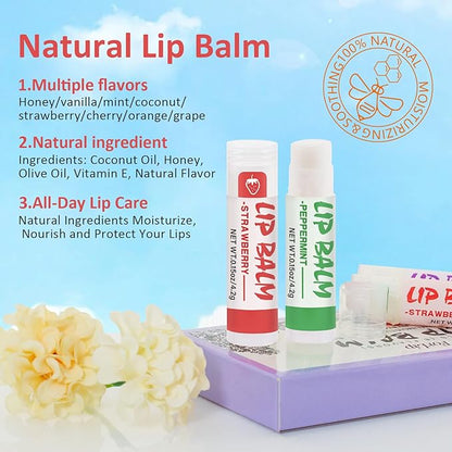 24 Pack Lip Balm, Natural Lip