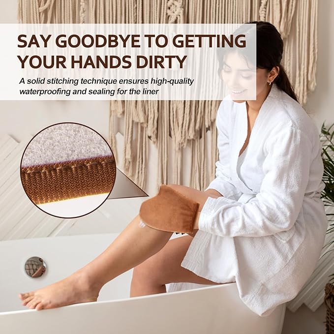 2 in 1 Self Tanning Mitt Applicator Kit Self Tanner Mitt and Lotion Applicator for Back,Tanning Glove for Self Tan Mitt Applicator,Back Applicator Mitt for Self Tanner,Tan Glove